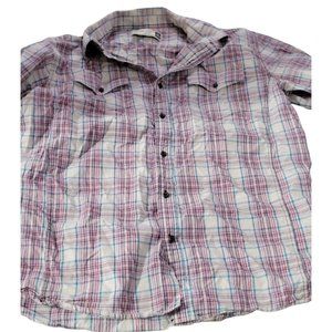 Fly By Night Mens Button Up Shirt Long Sleeve Size XXL Red Blue Tan Plaid